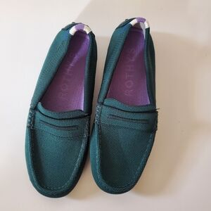 Rothys Green Comfort Loafers Woven Professional Size 5 Womens